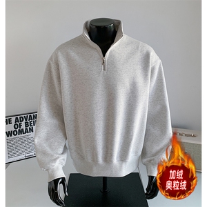 品质加绒奥粒绒重磅boxy500克短宽套头圆领男 RH5320JR-P52图片