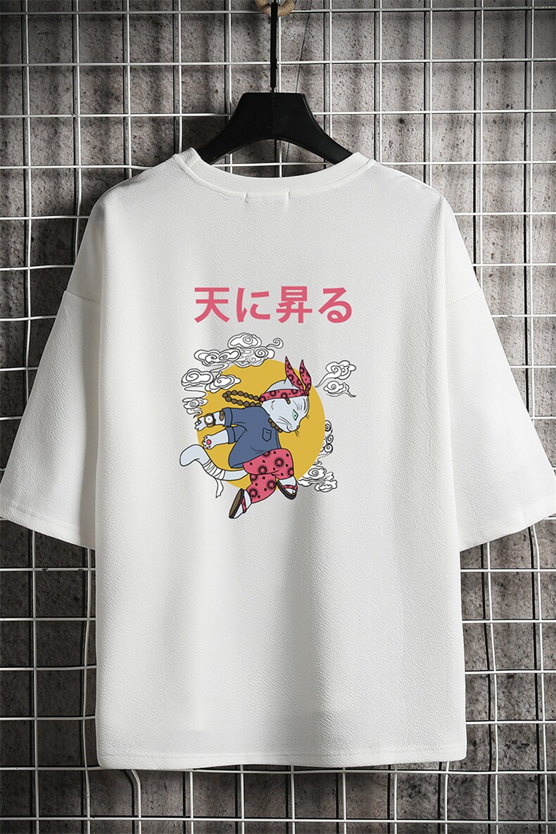 Q11012-P30春夏季七分袖t恤男大码五分袖男短袖中袖网格挂拍,男装T恤,电商A040A