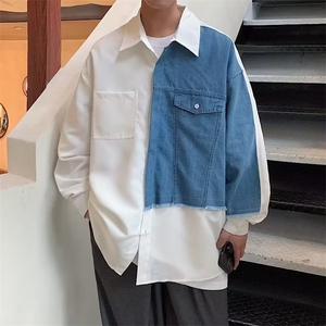 男春秋情侣宽松休闲衬衣C632P42图片