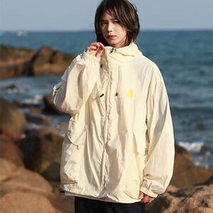 日系复古户外连帽防晒衣女夏季小个子宽松休闲山系薄款冲锋衣外套图片