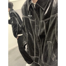 现货不缺货宽松潮流百搭皮衣时尚夹克1209-1-JK17-P108，男装夹克，星座1209-1