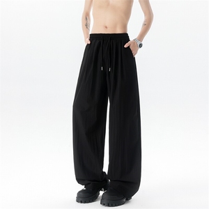 8XL-M冰丝凉感直筒裤子垂坠感大码薄款速干长裤阔腿裤KZ1956特P35图片