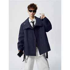 悉尼晨雾复古立领短款风衣男大码M-5XL慵懒风夹克F78036P108控168，男装夹克，星座227-7