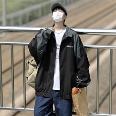 夹克男拼色字母韩版潮流帅气2023秋冬季新款ins宽松外套W3696-P50，男装夹克，星座412-3