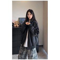 冬季美拉德立领飞行夹克廓形高街棒球服加棉加厚外套JKD5，男装夹克，星座516A