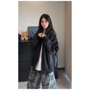 冬季美拉德立领飞行夹克廓形高街棒球服加棉加厚外套JKD5图片