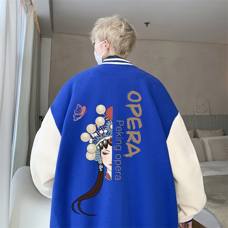 摇粒绒棒球服男大码开衫卫衣男夹克BF86161-P65,男装夹克,电商A040