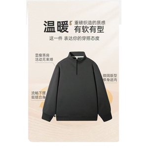 秋款男半拉链立领卫衣百搭休闲宽松外套加大码L-5XL WY300 P45图片