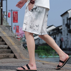 2025夏季新款男装风冰丝新中式印花盘扣透气短裤DK102-P40，男装牛仔裤，电商B277(原6028)