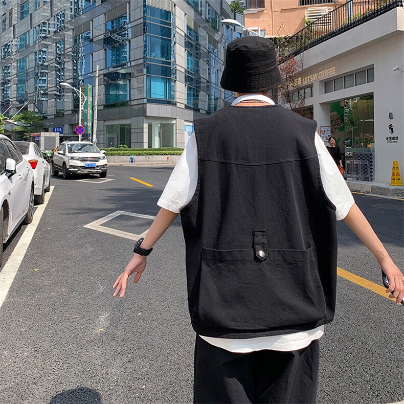 日系工装马甲中性潮牌港风宽松外套背心男无袖坎肩男潮MJ2006-P35,男装背心/马甲,星座1008