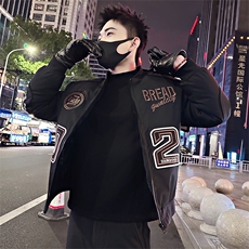 B39/P118控158冬季设计感男士加厚贴标刺绣棉衣棒球领棉衣袄子男1，男装棉衣，星座305B