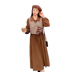 23年新款两件套格子连衣裙，女装连衣裙，菡迪欧娜