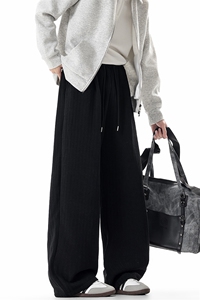 YK333 特P38 控68 无影墙 暖冬条纹慵懒垂感休闲裤加厚阔腿长裤子图片
