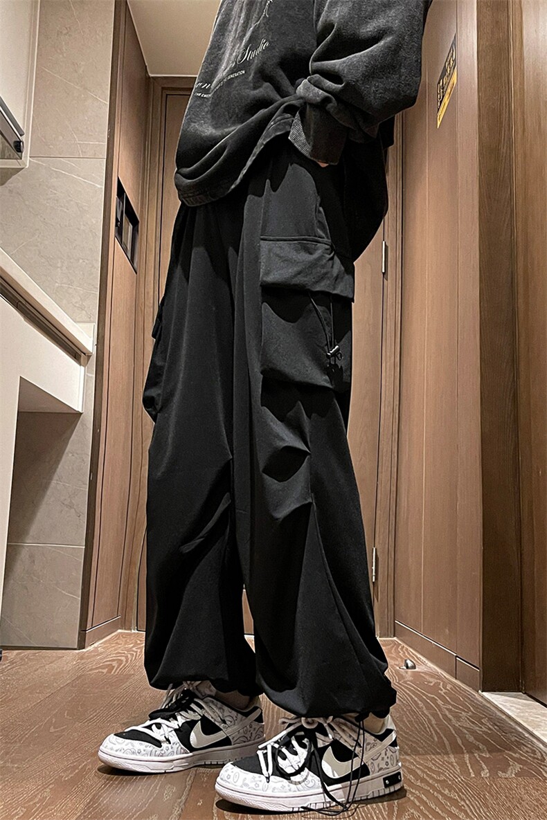 8XL-M特大码冰丝裤男美式工装裤高腰垂感宽松防晒阔腿裤K962P45,男装防晒衣,电商D206-1