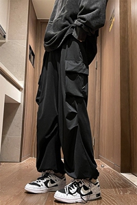 8XL-M 特大码冰丝裤男美式工装裤高腰垂感宽松防晒阔腿裤K962P45图片