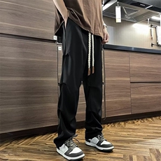欧美高街vibe风痞帅小众牛仔裤男ins潮牌宽松直筒长裤BK6099-P40，男装休闲裤，星座1008