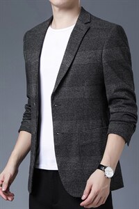 秋冬季新款中年西装领夹克爸爸商务男装单件男西服ASD2206-P180，男装西服，电商B212（原钱塘6029）