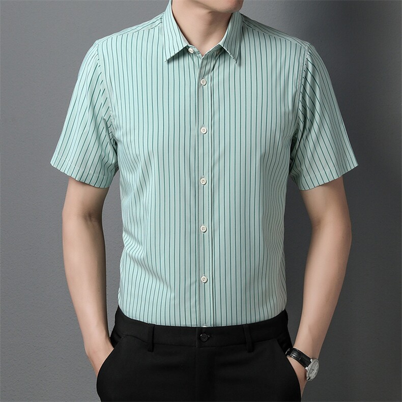 AD62211钱塘2020-3夏季新款男士条纹商务休闲短袖衬衫P60,男装衬衫,钱塘207-3