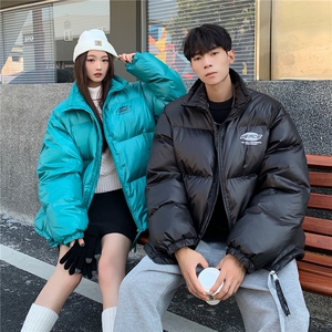 EQ331 覆膜亮面冬季立领棉衣男女情侣装2024新款棉服宽松版型外套图片