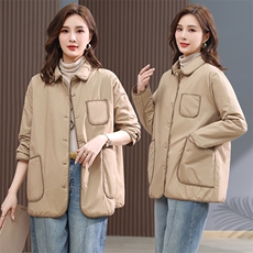 2023冬装新款复古百搭加棉口袋棉衣外套，女装棉衣/棉服，小林双子