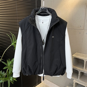立领刺绣轻奢羽绒马甲纯色休闲潮流羽绒高品坎肩 313B-88007-P125图片