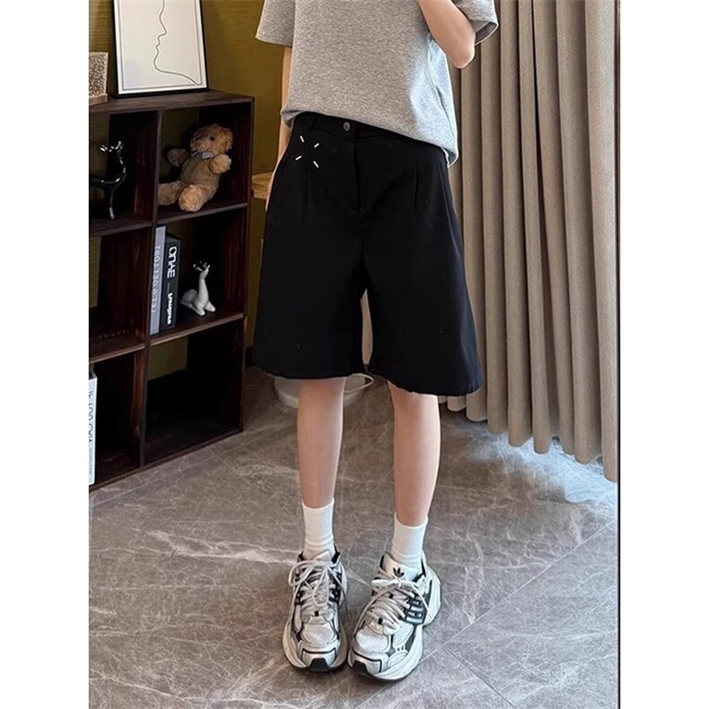 美式休闲西装短裤男夏季新款潮牌宽松中裤阔腿垂感五分裤XK343,男装牛仔裤,星座208-5