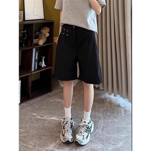 美式休闲西装短裤男夏季新款潮牌宽松中裤阔腿垂感五分裤XK343