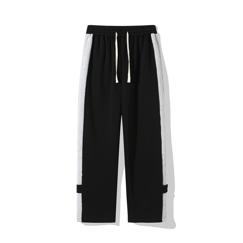 抖音得物秋冬拼色卫裤高克重休闲裤子男开叉运动裤K2306-P45,男装休闲裤,电商A099