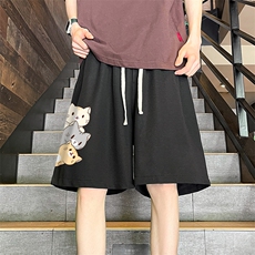 冰丝短裤男士大码宽松休闲五分裤男运动中裤MK37164-P15，男装休闲裤，电商A040