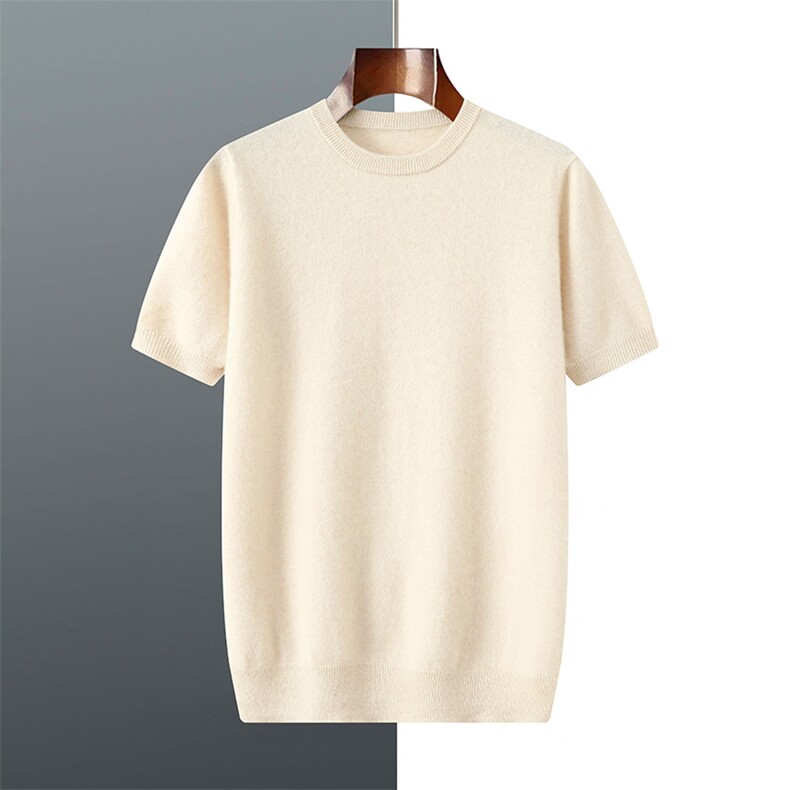 2025年秋季青春流行青春流行宽松型圆领短袖，男装T恤，羿纯羊绒