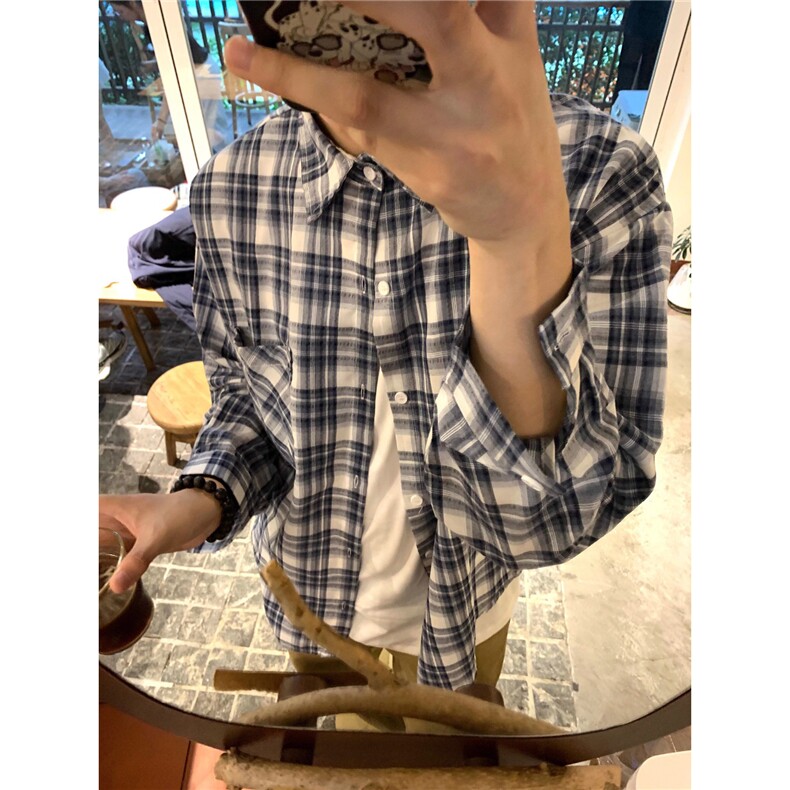 网图日系叠穿格子衬衫复古百搭内搭翻领长袖衬衣A025-SC6015-P40,男装衬衫,电商A025