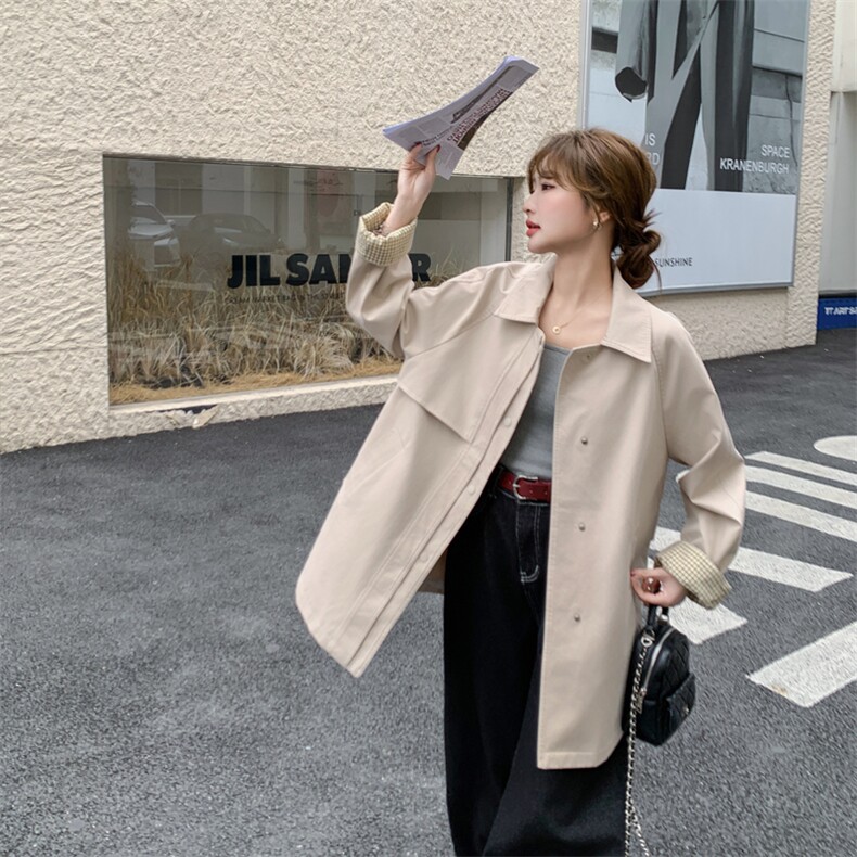 卡其色风衣外套女春秋2025年新款中长款小个子今年流行爆款大衣,女装风衣,难舍钰依