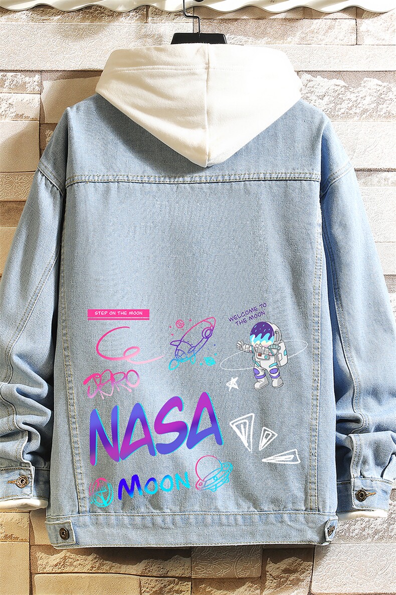 牛仔夹克男大码牛仔外套男茄克NJ77186-P60加绒款-P75NASA,男装夹克,电商A040A