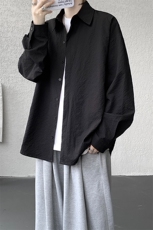 8XL-M泡泡纱盐缩肌理长袖衬衫男夏季冰丝外套防晒衬衣CS29007P40，男装衬衫，电商B312