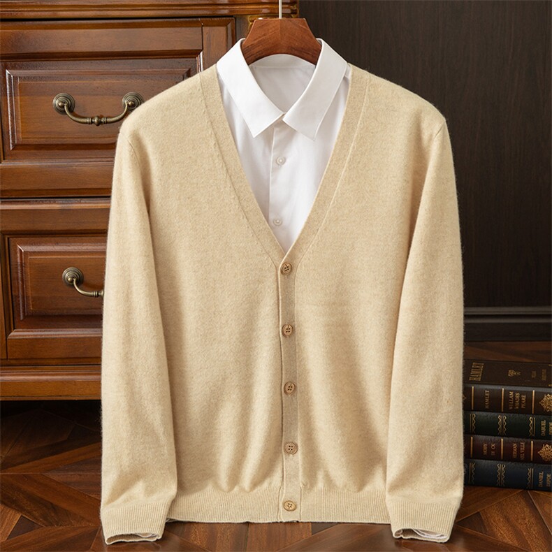 12针围领男士羊绒开衫羊绒商务休闲，男装羊绒开衫，鼎坤羊绒