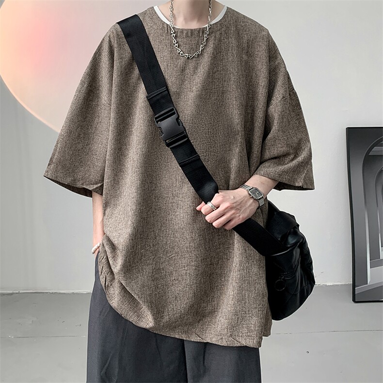 风复古亚麻短袖男棉麻t恤男半袖ZT71099-P35,男装T恤,电商A040