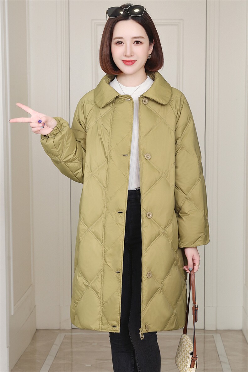 2023年冬装新款时尚潮流气质翻领简约羽绒服,女装羽绒服,姿萝菲
