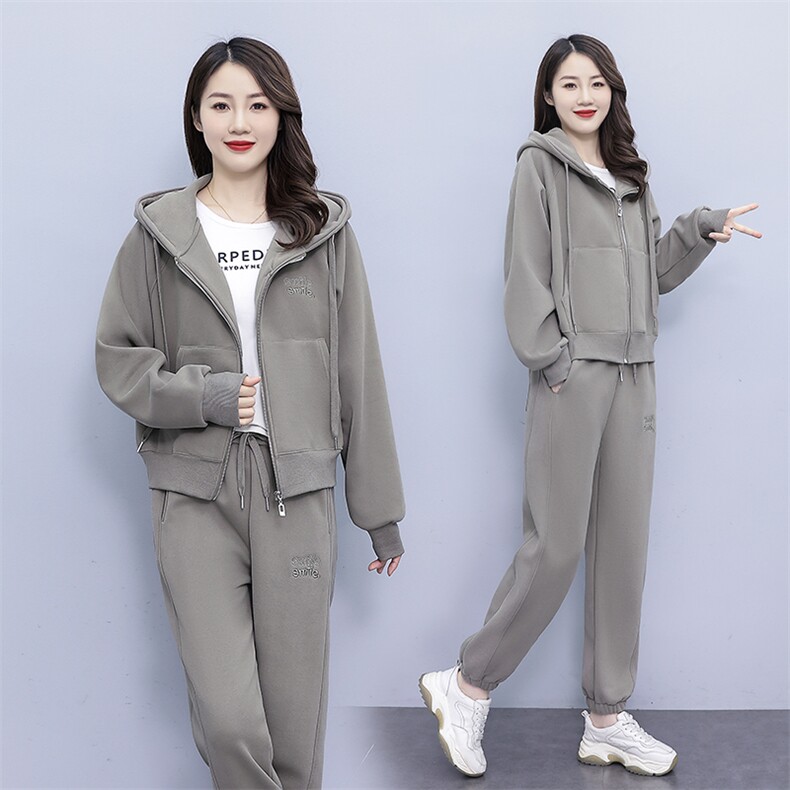 2023新款加绒加厚时尚休闲运动套装,女装运动套装,凯瑟曼