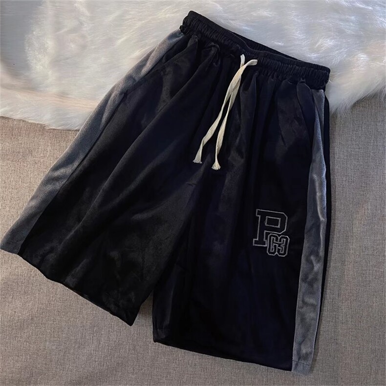 男夏季潮流时尚休闲短裤丝绒刺绣短裤K358P28,男装休闲裤,星座1116-2