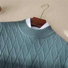 商务休闲加厚山羊绒衫高档半高领毛衣男士2025秋冬新款针织羊毛衫，男装羊绒套衫，牧群羊绒