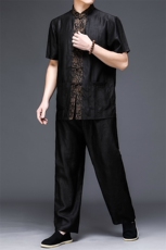 GBN8111夏季风唐装纯香云纱短袖爸爸装套装P600，男装民族服装，电商B360