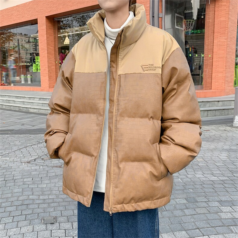 M8013-P96美式立领宽松型潮牌PU皮棉衣外套,男装棉衣,星座1501-1