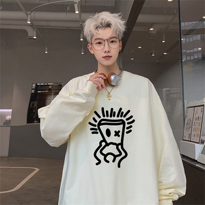 已注册港风纯棉260克高街抖音直播得物品质长袖T恤打底衫T4268P28图片