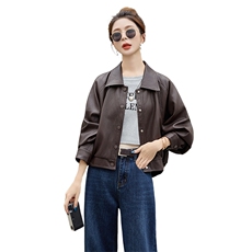 海宁皮衣外套女短款2025秋季新款宽松显瘦设计感小众pu皮夹克上衣，女装皮衣，潮流依族