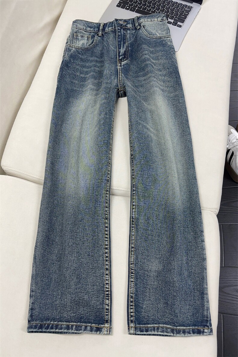 B221美式ins高街暗黑重工艺宽松直筒牛仔裤LK26627-特P45控78,男装牛仔裤,电商B221