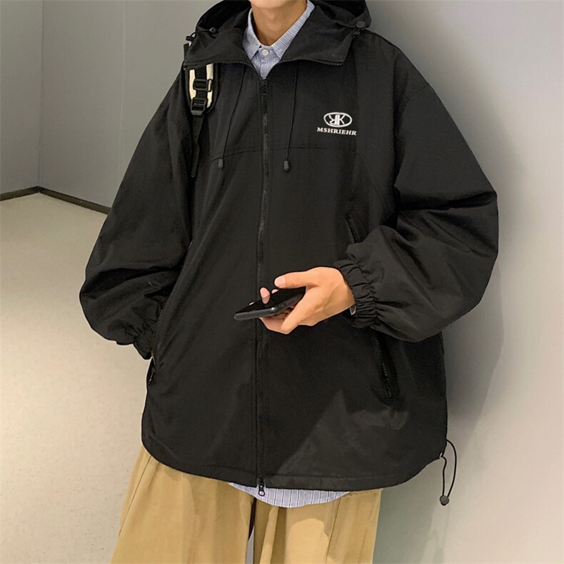 冲锋衣男韩版潮流连帽2024秋季新款ins宽松百搭帅外套W3435-P57，女装短外套，星座412-3