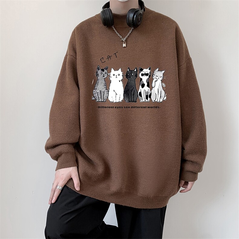 控68半高领毛衣男士大码针织衫男毛线衣男M18100-P45加绒款-P65,男装针织衫/毛衣,电商A040