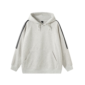 高品质！全棉重磅400克潮牌宽松休闲三条杠连帽卫衣 RH114 特p48图片