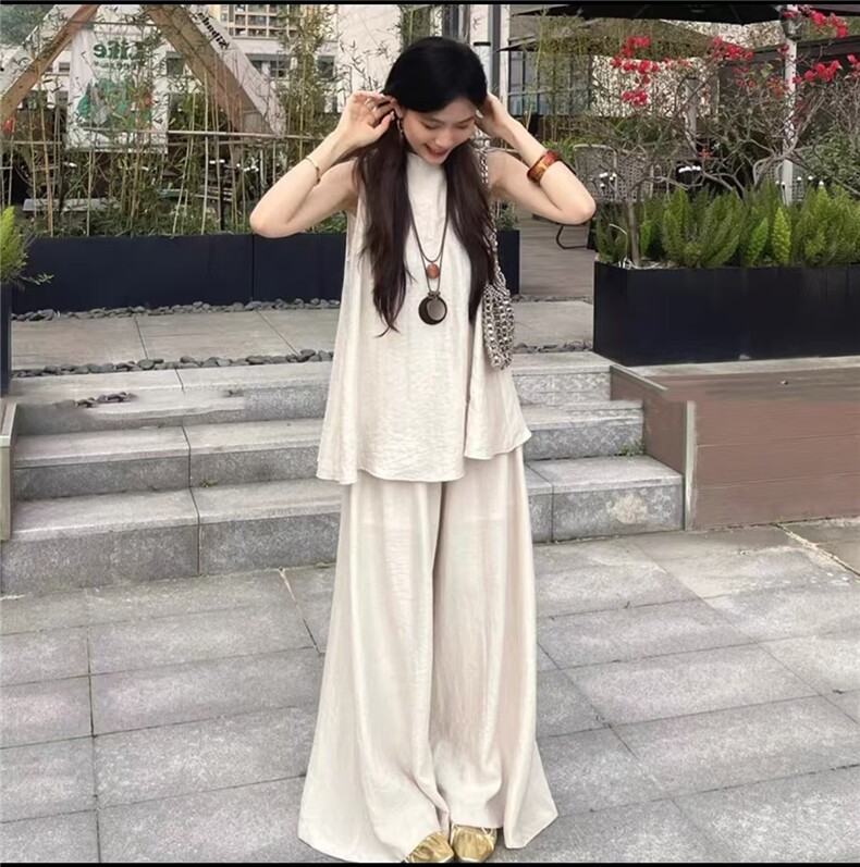 棉麻套装2025高端新款夏季时尚洋气设计感套装,女装套装/套裙,翩雅女装供货