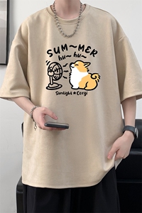 麂皮绒短袖t恤男大码半袖男 JD82420-P25图片